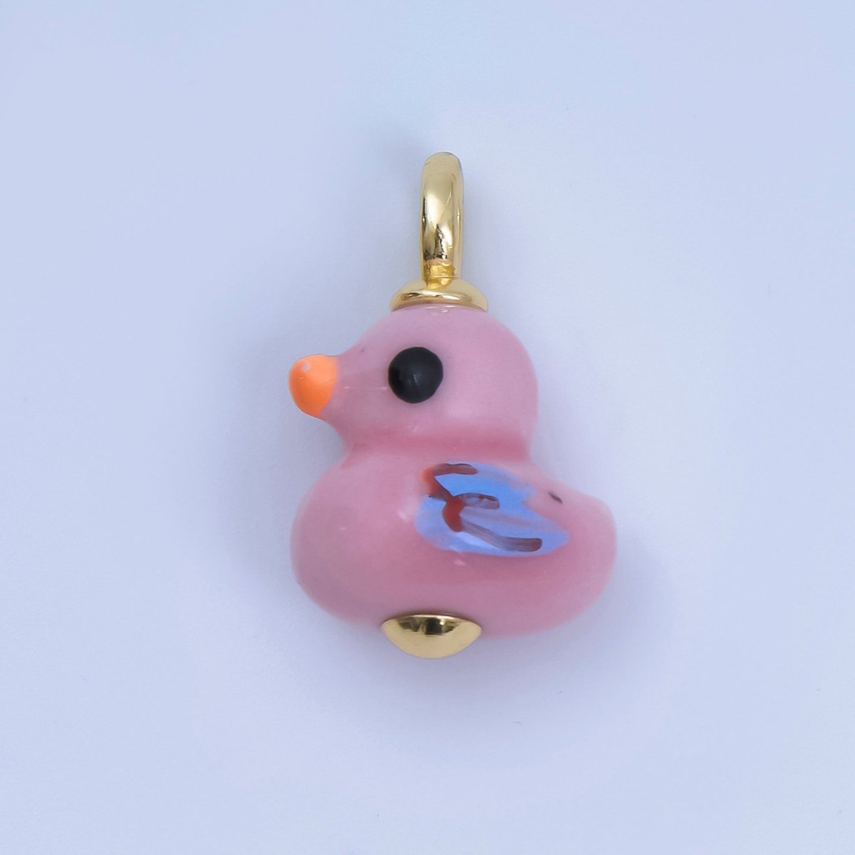 24K Gold Filled 20mm Duck Bird Ceramic Porcelain Drop Pendant | C953 - C959