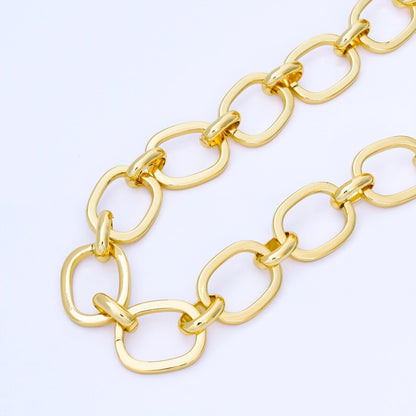 24K Gold Filled 20mm Minimalist Cable Unfinished Chain by Yard | Roll-1750