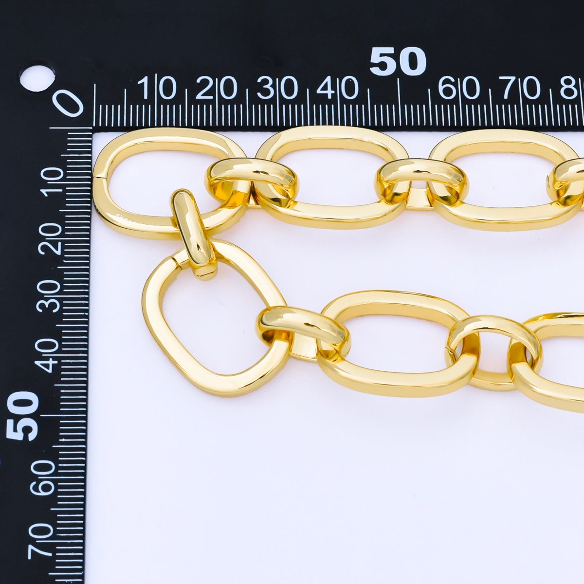 24K Gold Filled 20mm Minimalist Cable Unfinished Chain by Yard | Roll-1750