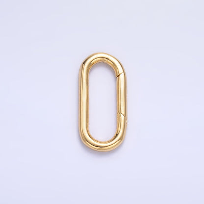 24K Gold Filled 20mm Minimalist Oblong Pull Gate Findings | Z1044