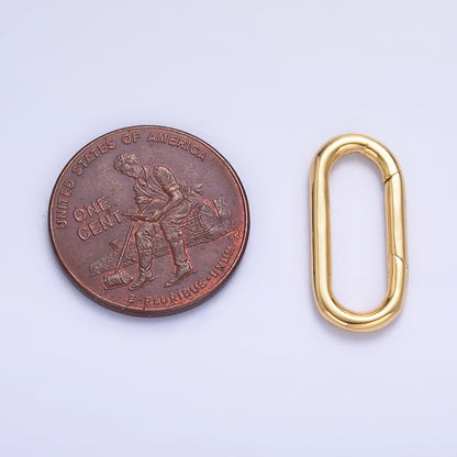 24K Gold Filled 20mm Minimalist Oblong Pull Gate Findings | Z1044