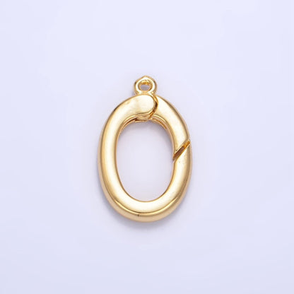 24K Gold Filled 20mm Oval Push Gate Loop Minimalist Finding | Z1001