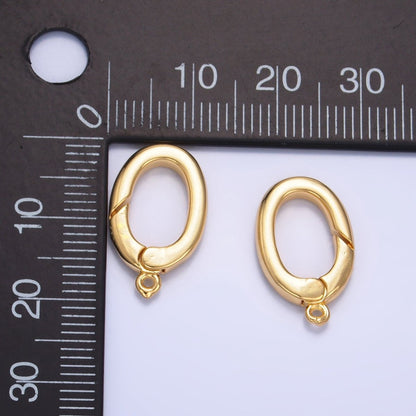 24K Gold Filled 20mm Oval Push Gate Loop Minimalist Finding | Z1001