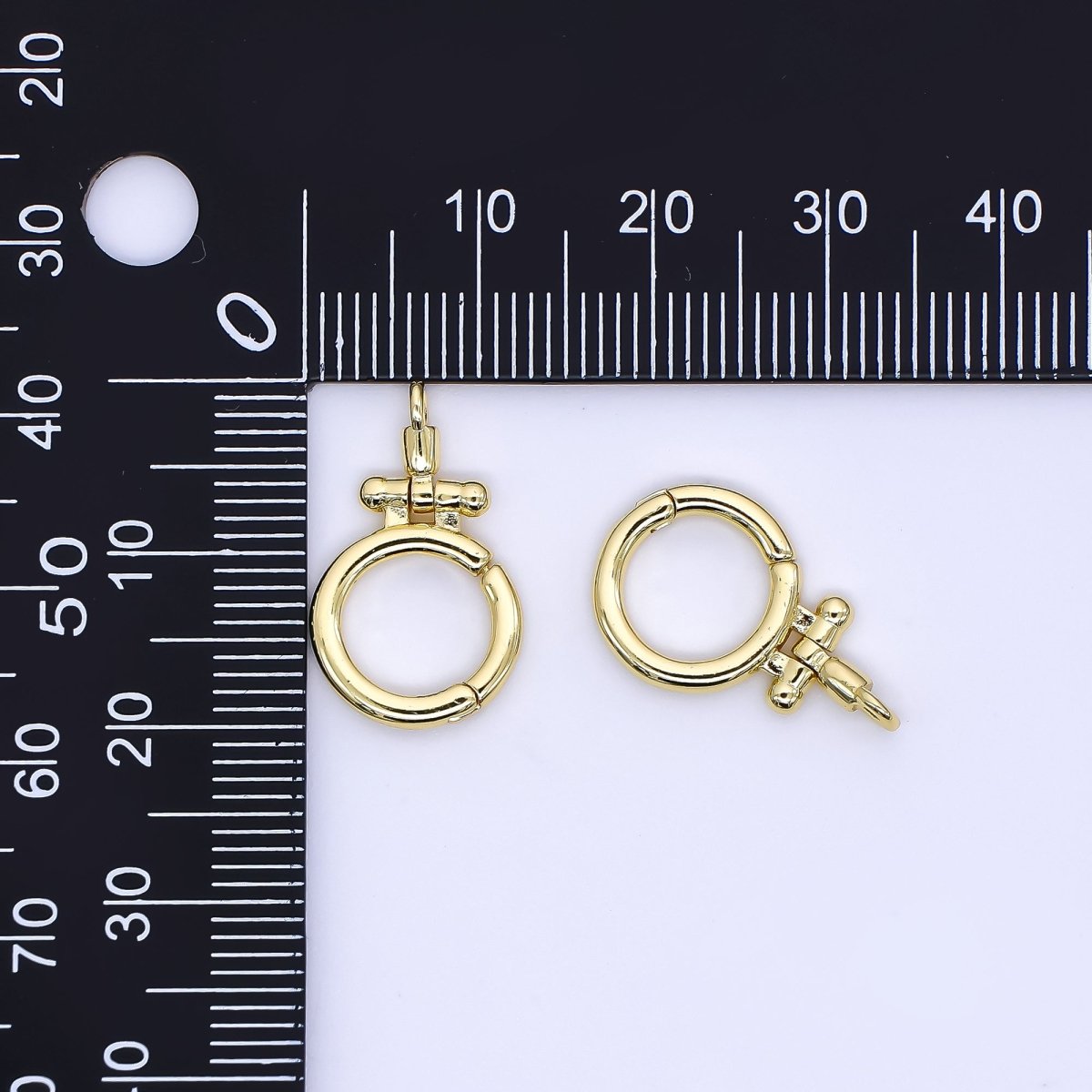 24K Gold Filled 20mm Perfect Round Pull Up Clasp Closure Findings | ZA1156