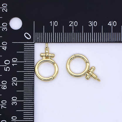 24K Gold Filled 20mm Perfect Round Pull Up Clasp Closure Findings | ZA1156
