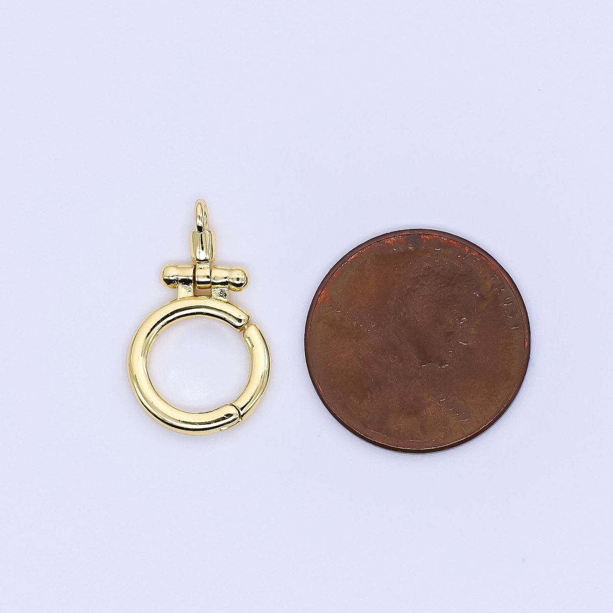 24K Gold Filled 20mm Perfect Round Pull Up Clasp Closure Findings | ZA1156