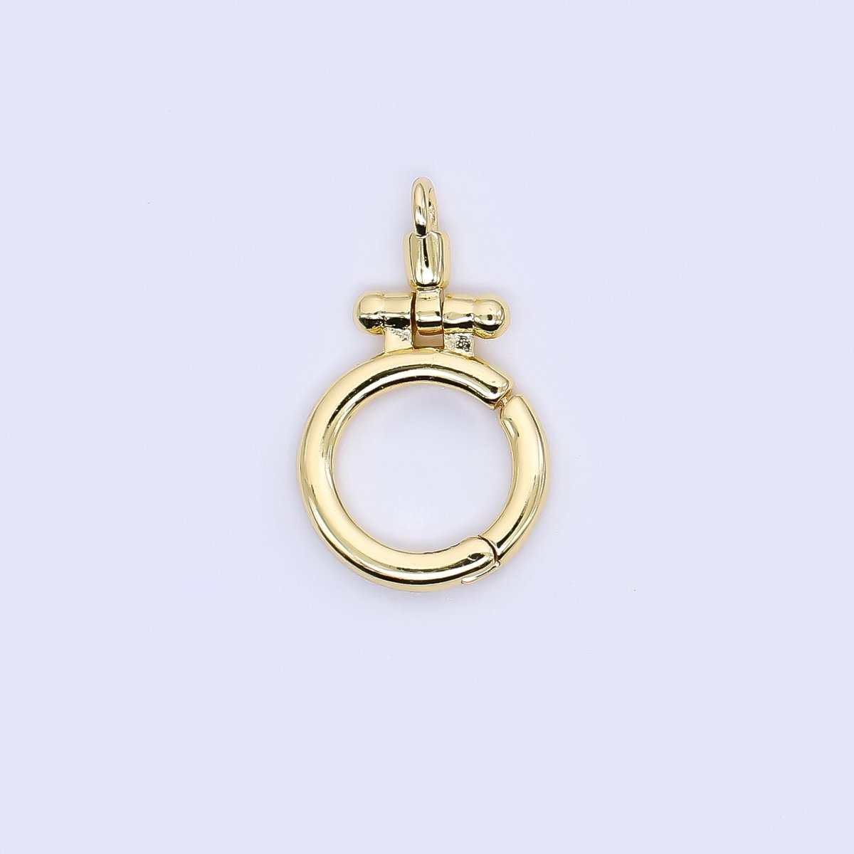 24K Gold Filled 20mm Perfect Round Pull Up Clasp Closure Findings | ZA1156