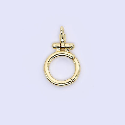 24K Gold Filled 20mm Perfect Round Pull Up Clasp Closure Findings | ZA1156