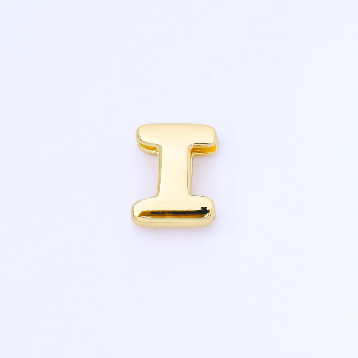 24K Gold Filled 20mm Personalized Cord Chubby Bubble Initial Letter Alphabet Bead | AF105 - AF117