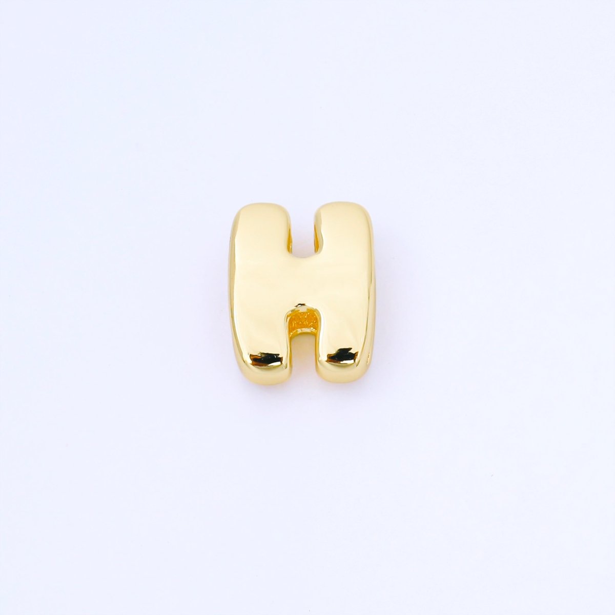 24K Gold Filled 20mm Personalized Cord Chubby Bubble Initial Letter Alphabet Bead | AF105 - AF117