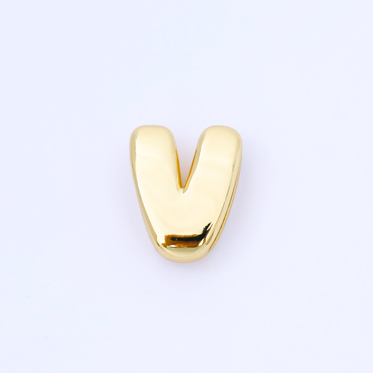 24K Gold Filled 20mm Personalized Cord Chubby Bubble Initial Letter Alphabet Bead | AF105 - AF117