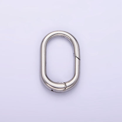 24K Gold Filled 20mm Minimalist Rectangular Oblong Hinge Push Spring Gate Findings in Gold &amp; Silver | Z803