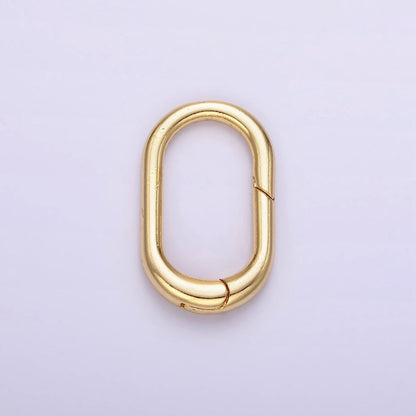 24K Gold Filled 20mm Minimalist Rectangular Oblong Hinge Push Spring Gate Findings in Gold &amp; Silver | Z803