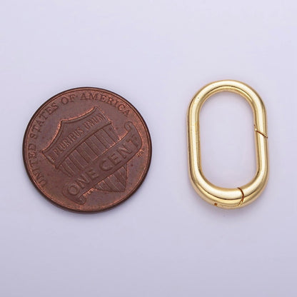24K Gold Filled 20mm Minimalist Rectangular Oblong Hinge Push Spring Gate Findings in Gold &amp; Silver | Z803