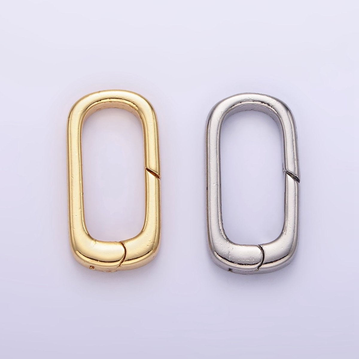 24K Gold Filled 20mm Rectangular Push Gate Findings in Gold &amp; Silver | Z800