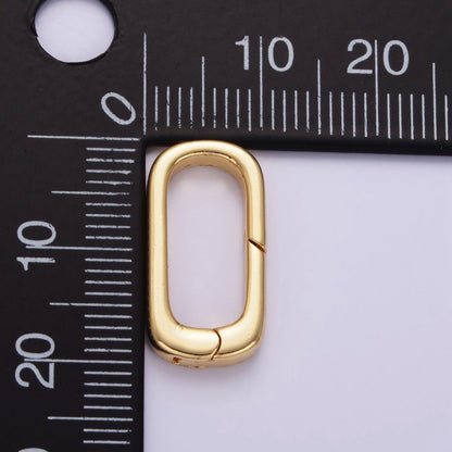 24K Gold Filled 20mm Rectangular Push Gate Findings in Gold &amp; Silver | Z800