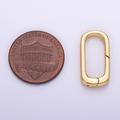 24K Gold Filled 20mm Rectangular Push Gate Findings in Gold &amp; Silver | Z800