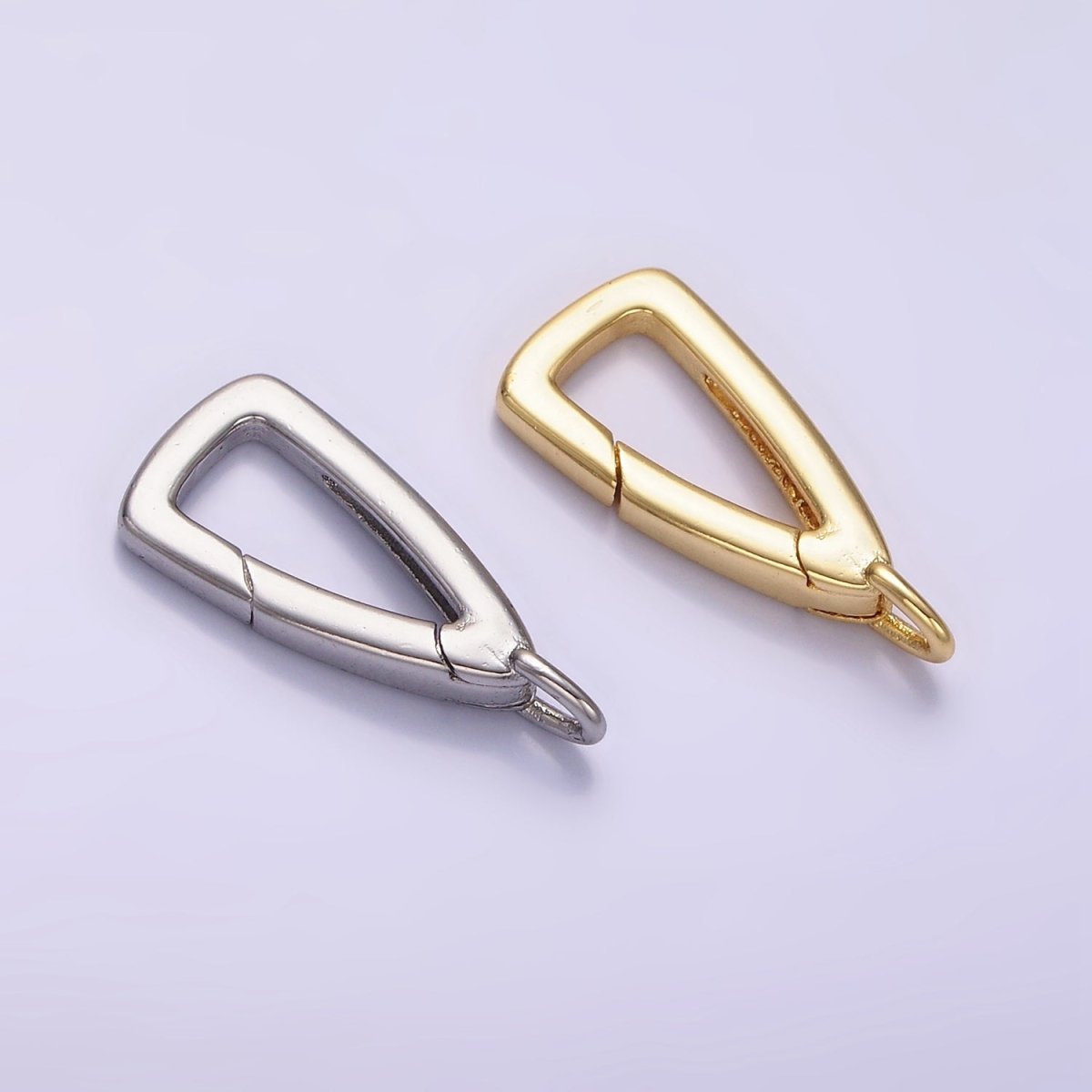 24K Gold Filled 20mm Triangle Push Gate Enhancer Findings in Gold &amp; Silver | Z805