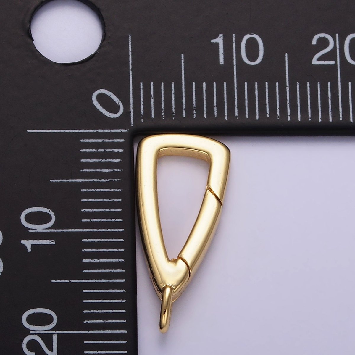 24K Gold Filled 20mm Triangle Push Gate Enhancer Findings in Gold &amp; Silver | Z805