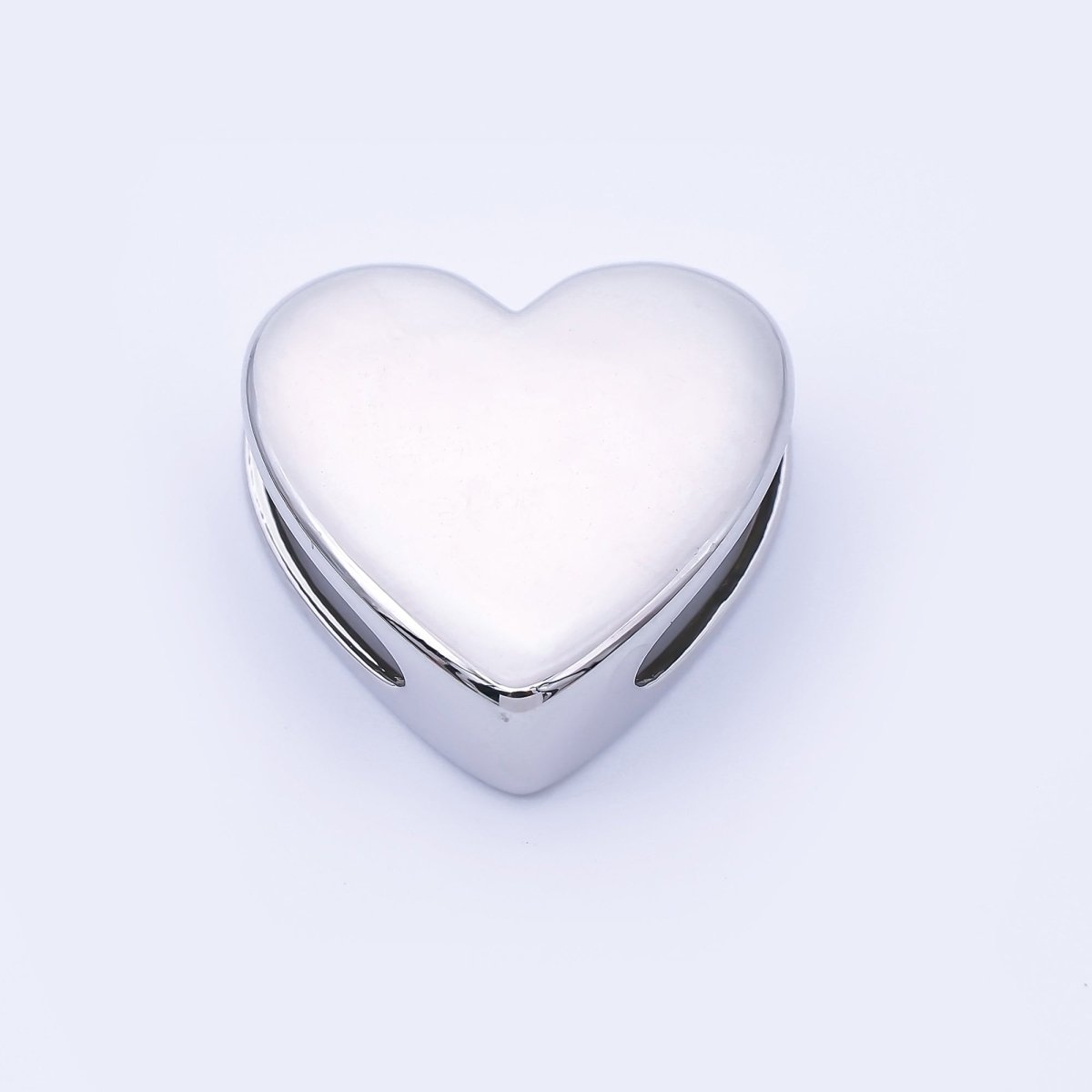 24K Gold Filled 21.5mm Minimalist Heart Spacer Cord Bead in Gold &amp; Silver | B863