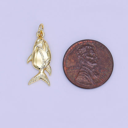 24K Gold Filled 21mm Minimalist Fish Charm | AF526