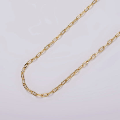 24K Gold Filled 2.1mm PaperClip Cable Unfinished Chain For Jewelry Making | ROLL-1384