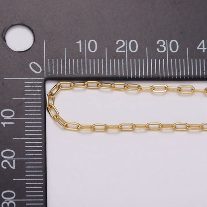 24K Gold Filled 2.1mm PaperClip Cable Unfinished Chain For Jewelry Making | ROLL-1384