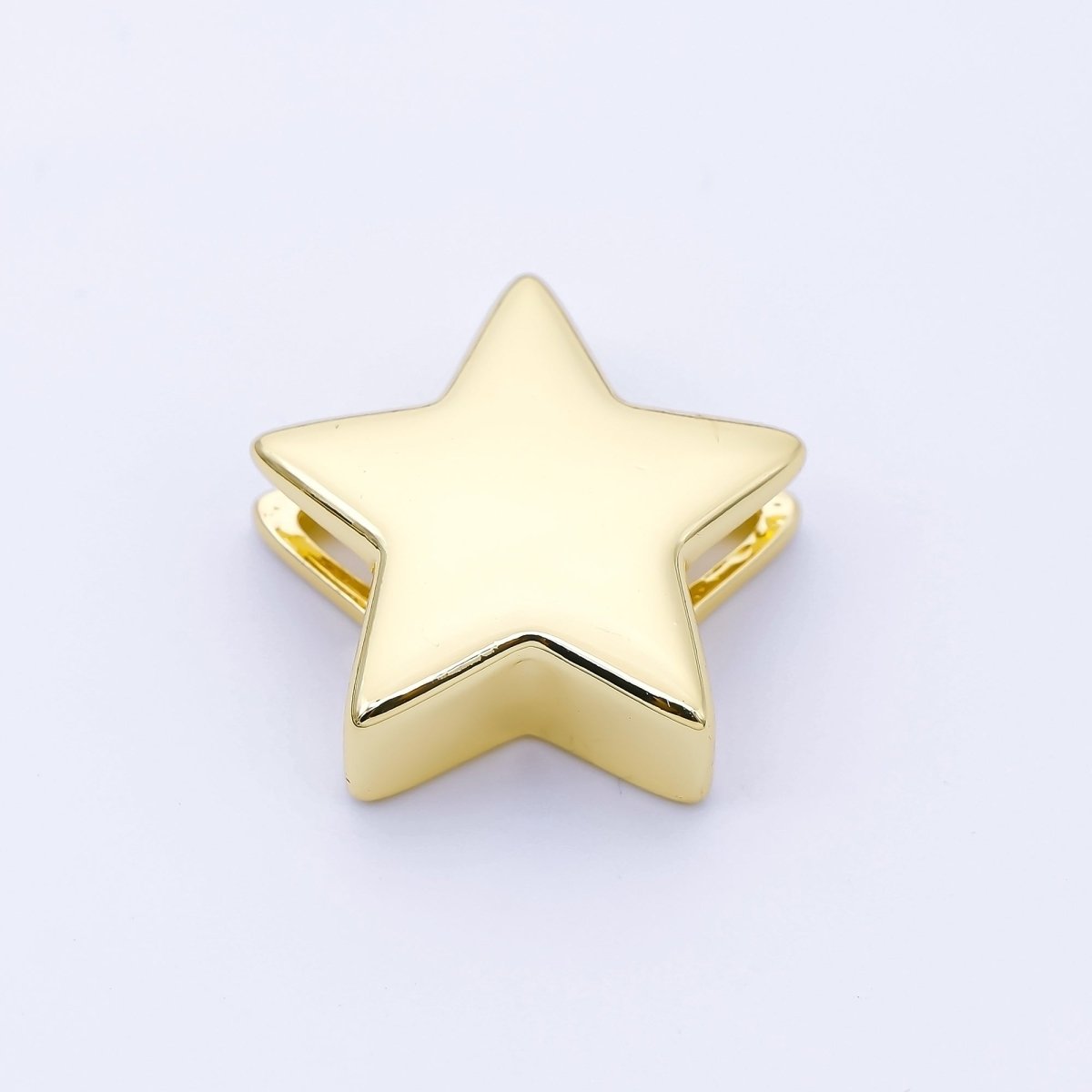 24K Gold Filled 22mm Celestial Star Minimalist Spacer Bead in Gold &amp; Silver | B860