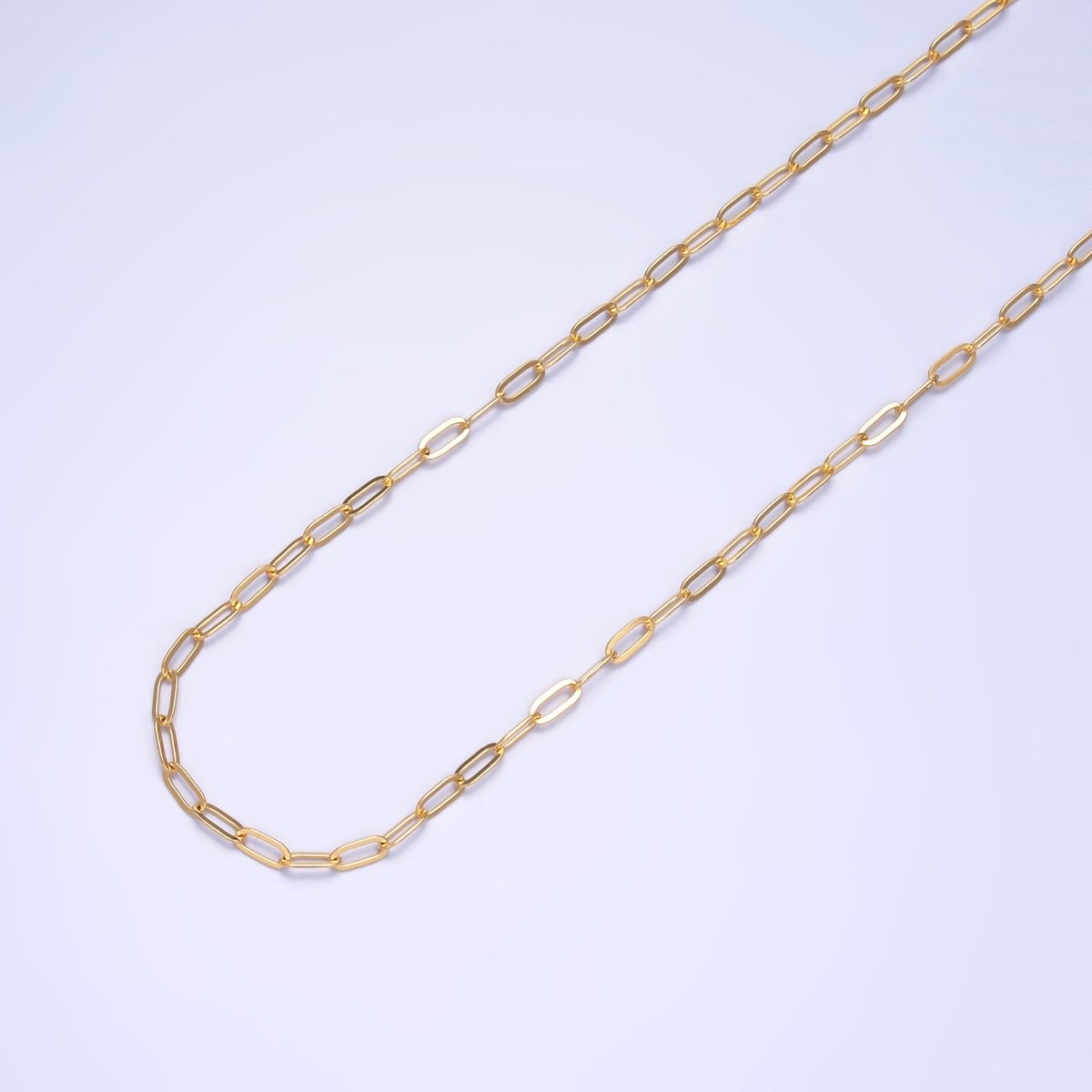 24K Gold Filled 2.2mm Minimalist Paperclip Unfinished Chain by Yard | Roll-1543