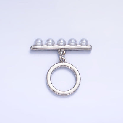 24K Gold Filled 22mm Shell Pearl Minimalist Toggle Clasps Closure Findings in Gold &amp; Silver | Z1038