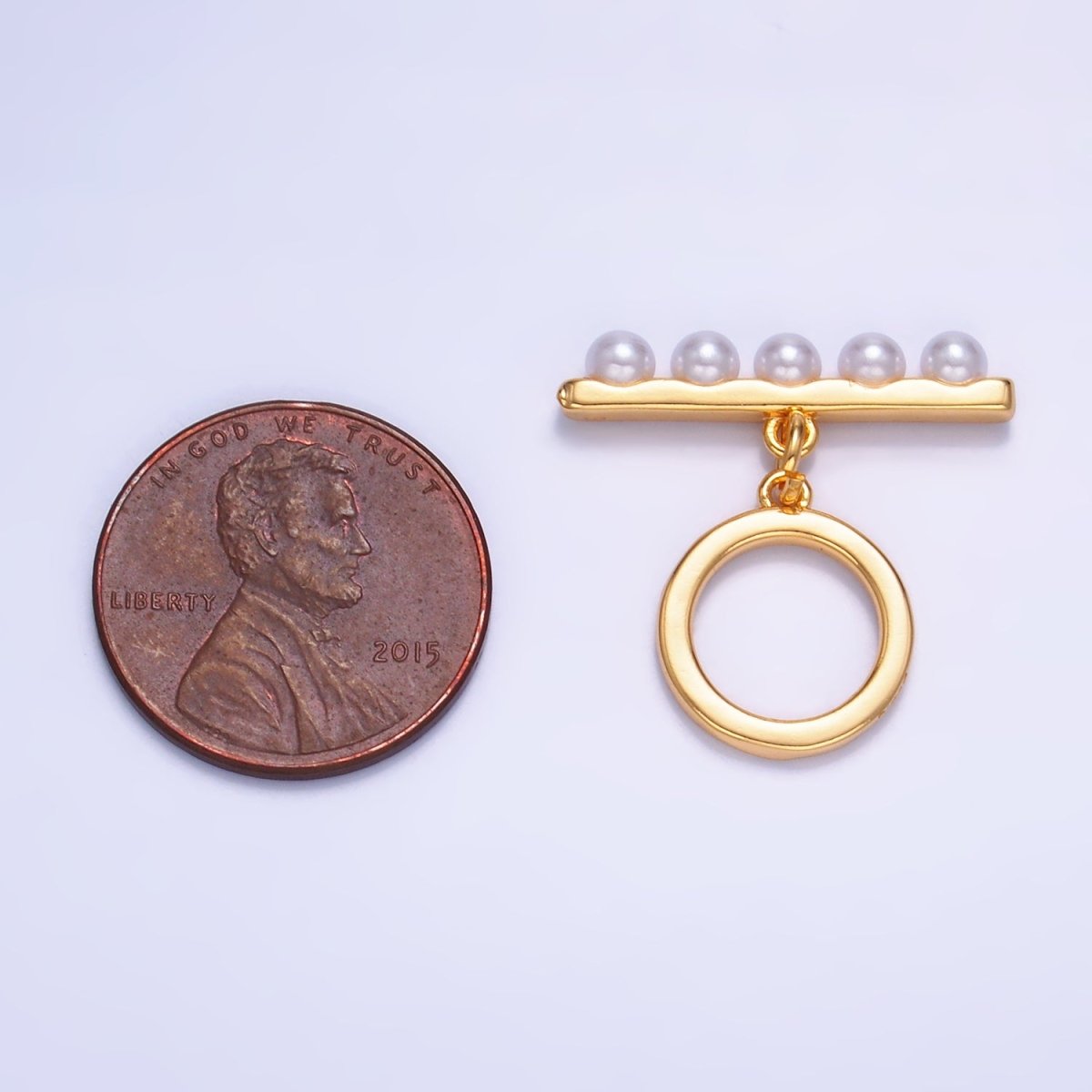 24K Gold Filled 22mm Shell Pearl Minimalist Toggle Clasps Closure Findings in Gold &amp; Silver | Z1038