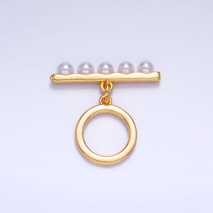 24K Gold Filled 22mm Shell Pearl Minimalist Toggle Clasps Closure Findings in Gold &amp; Silver | Z1038