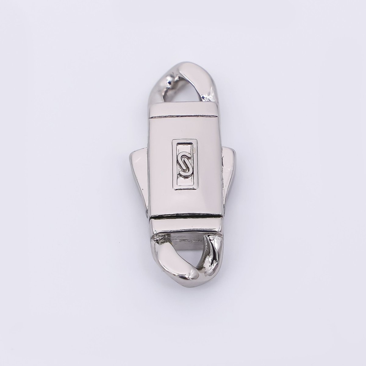 24K Gold Filled 22mm Rectangular Box Double Sided Lobster Clasp Closure Findings in Gold &amp; Silvder | Z-1310