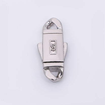 24K Gold Filled 22mm Rectangular Box Double Sided Lobster Clasp Closure Findings in Gold &amp; Silvder | Z-1310