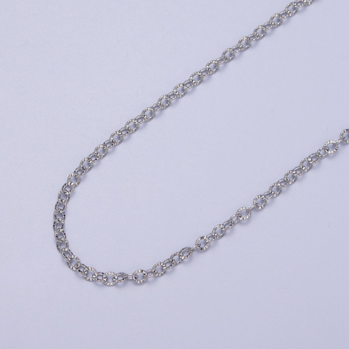24K Gold Filled 2.2mm Sunburst Rolo Cable Unfinished Textured Chain in Gold &amp; Silver | ROLL-937 ROLL-938 Clearance Pricing