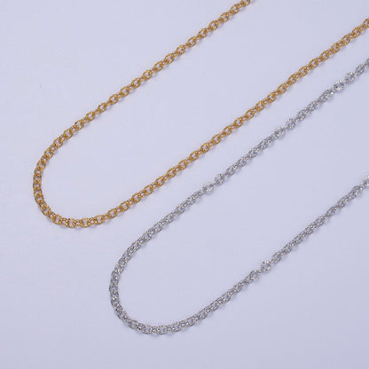 24K Gold Filled 2.2mm Sunburst Rolo Cable Unfinished Textured Chain in Gold &amp; Silver | ROLL-937 ROLL-938 Clearance Pricing