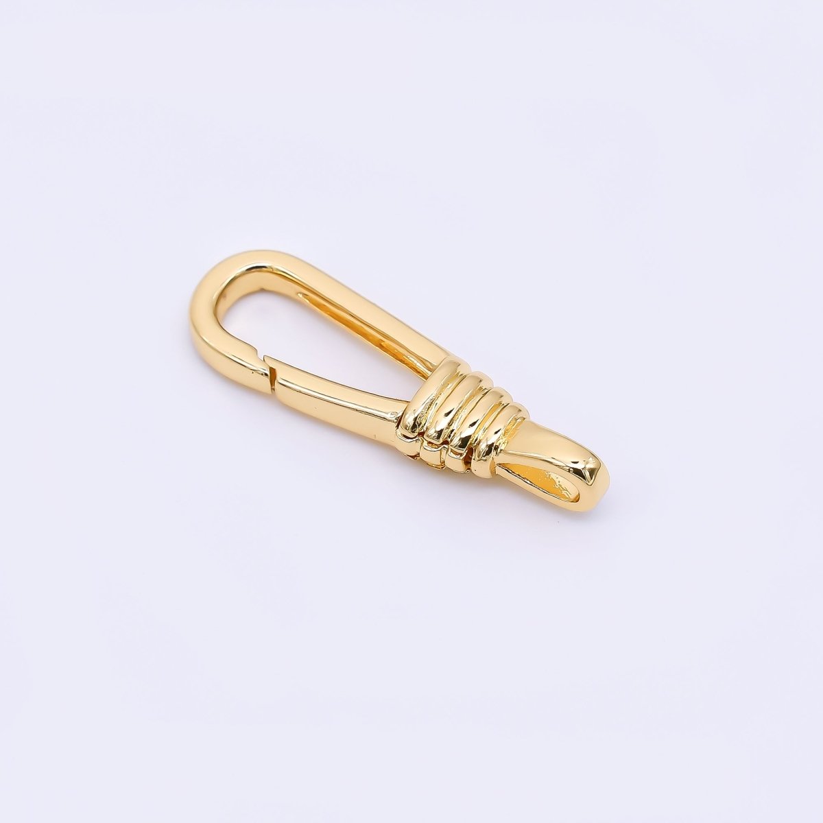 24K Gold Filled 23.5mm Triple Lined Push Gate Clasp Closure Finding in Gold &amp; Silver | Z-1314