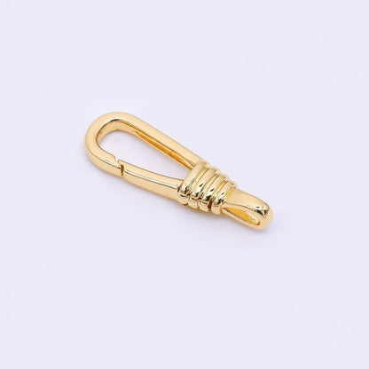 24K Gold Filled 23.5mm Triple Lined Push Gate Clasp Closure Finding in Gold &amp; Silver | Z-1314