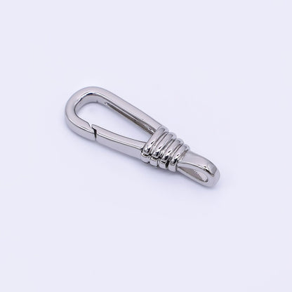 24K Gold Filled 23.5mm Triple Lined Push Gate Clasp Closure Finding in Gold &amp; Silver | Z-1314