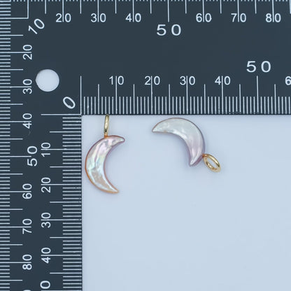 24K Gold Filled 23mm Freshwater Pearl Crescent Moon Celestial Pendant | P1660.