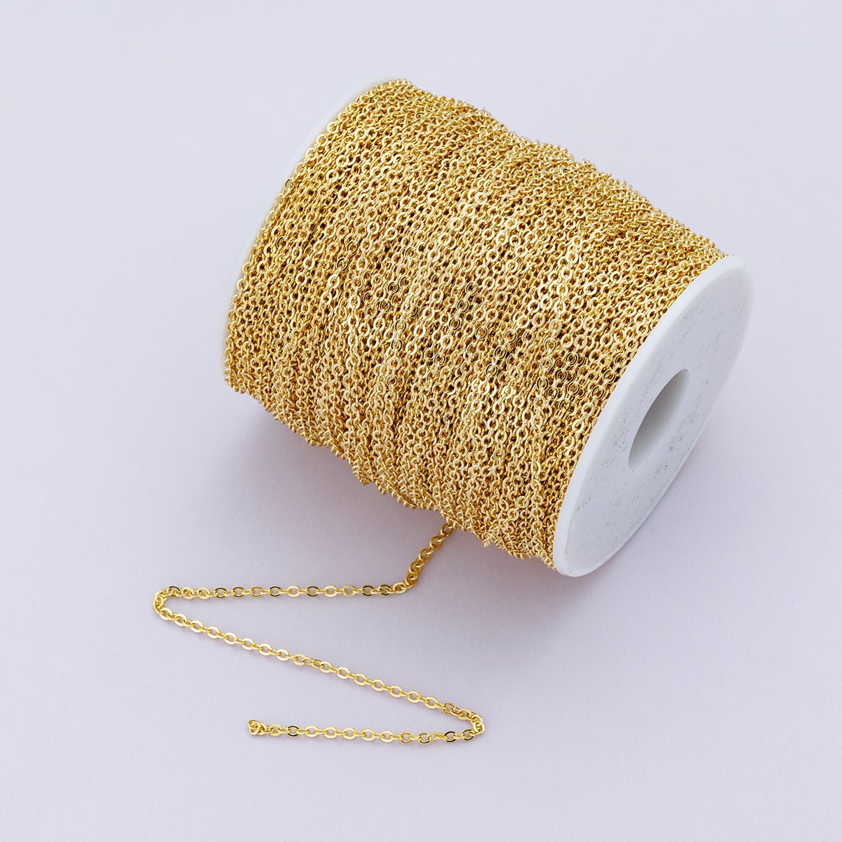 24K Gold Filled 2.3mm Minimalist Cable Unfinished Chain by Yard | Roll-01864