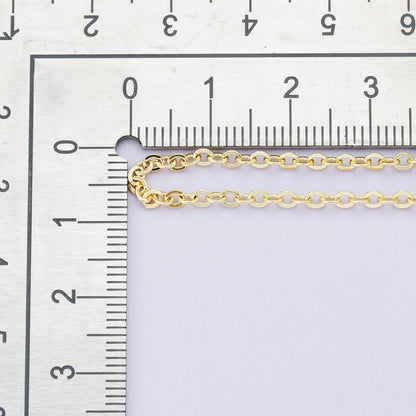 24K Gold Filled 2.3mm Minimalist Cable Unfinished Chain by Yard | Roll-01864