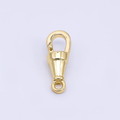 24K Gold Filled 23mm V-Cone Minimalist Push Gate Clasp Closure Finding in Gold &amp; Silver | Z-1315