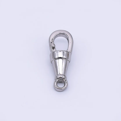 24K Gold Filled 23mm V-Cone Minimalist Push Gate Clasp Closure Finding in Gold &amp; Silver | Z-1315