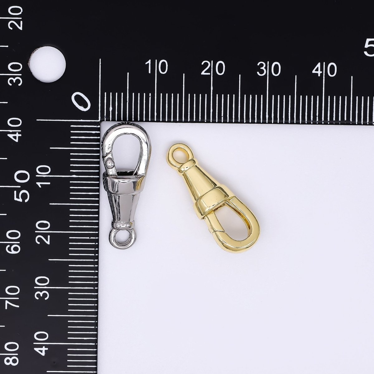 24K Gold Filled 23mm V-Cone Minimalist Push Gate Clasp Closure Finding in Gold &amp; Silver | Z-1315