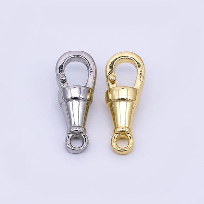 24K Gold Filled 23mm V-Cone Minimalist Push Gate Clasp Closure Finding in Gold &amp; Silver | Z-1315