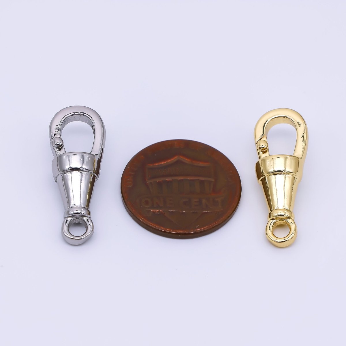 24K Gold Filled 23mm V-Cone Minimalist Push Gate Clasp Closure Finding in Gold &amp; Silver | Z-1315