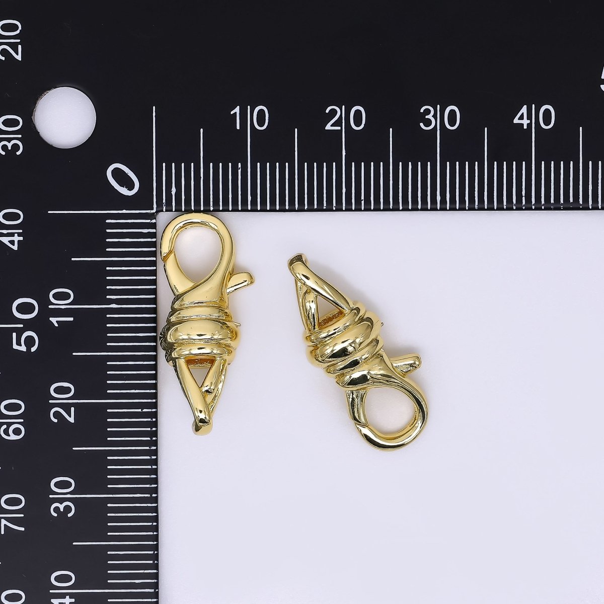24K Gold Filled 24mm Twist Lobster Clasp Closure Finding | Z-1308