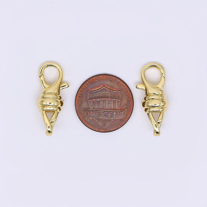 24K Gold Filled 24mm Twist Lobster Clasp Closure Finding | Z-1308
