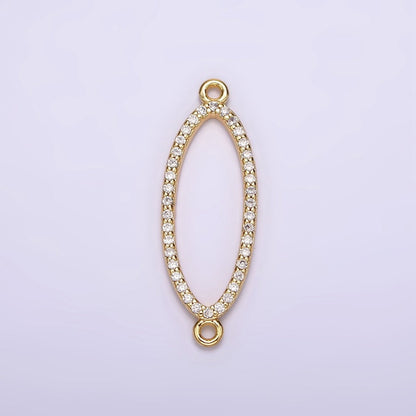 24K Gold Filled 25mm Clear Micro Paved CZ Open Sphere Connector | G795